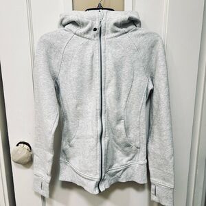 Lululemon Athletica Light Gray scuba full zip hoodie